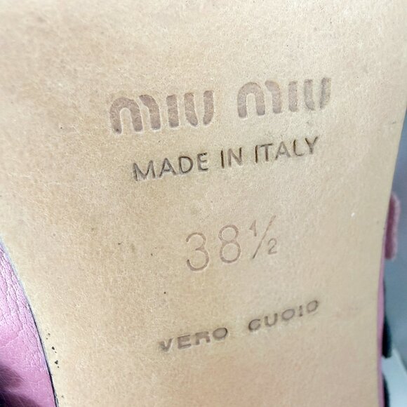 Vintage Miu Miu Y2K Mules Floral Pink Black Heels – Size 38.5 - Picture 7 of 9